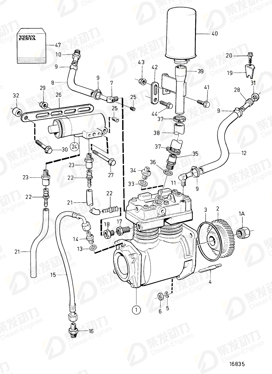 VOLVO Compressor, exch 3803416 Drawing